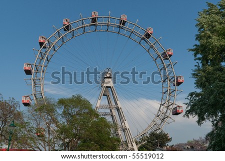 the famous viennese giant wheel located in the prater in the second district of vienna