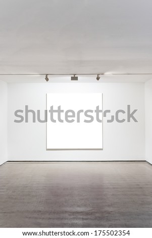Blank frame on the wall at art museum