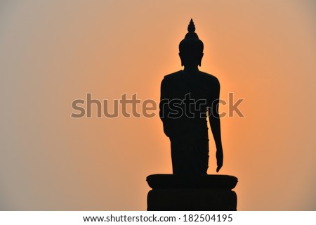 Buddha silhouette on sunrise