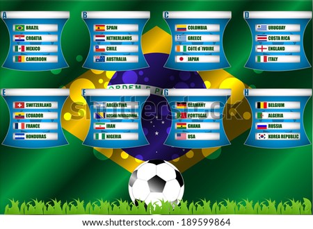 Soccer background Brazil 2014 group stage vector illustration Soccer background Brazil 2014 group stage vector illustration