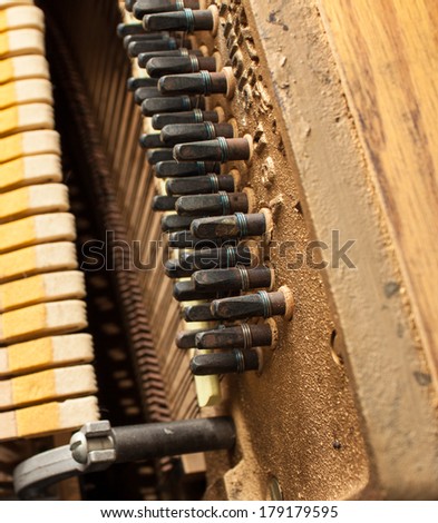 Piano strings and hammers.