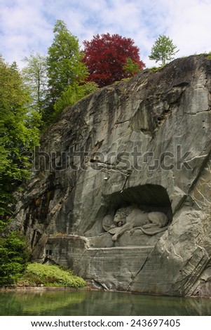 Monument in honor of swiss guardsman dead during French revolution, Luzern, Switzerland (the most sad monument in the world according to Mark Twain)