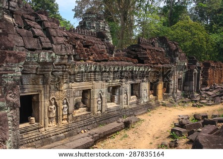 Ruins of the Preah Khan temple in ancient city of Angkor, Cambodia