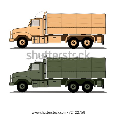 Army trucks set vector