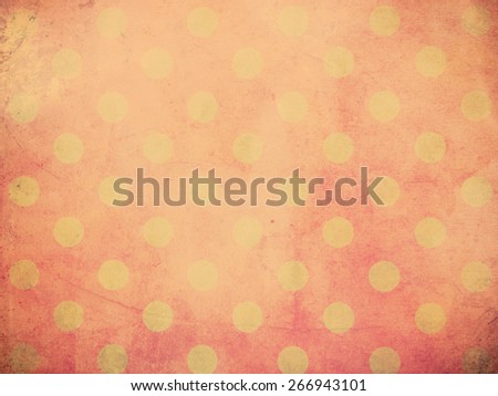 Polka dot wallpaper with vintage filter effect for retro grunge background