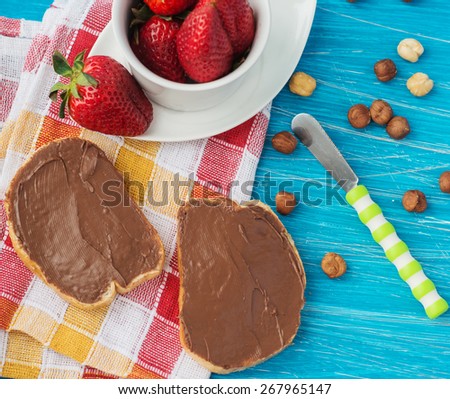 sandwich with chocolate paste