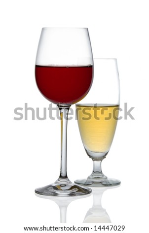 two glasses of wine. stock photo : Two glasses of wine