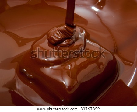 Melted chocolate with ripples and waves