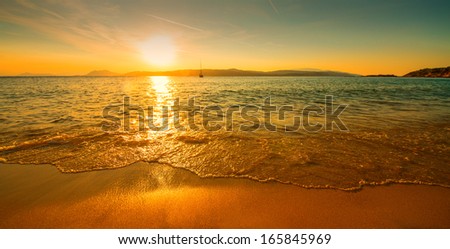 sunset sunny beach