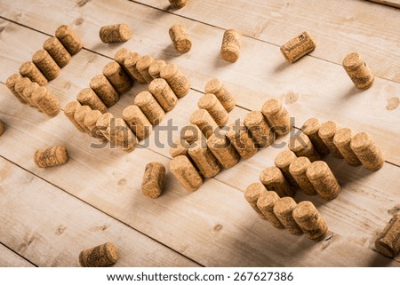 Love word made of wine corks.
