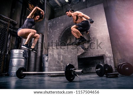 Athletes training in a gym - Functional training workout
