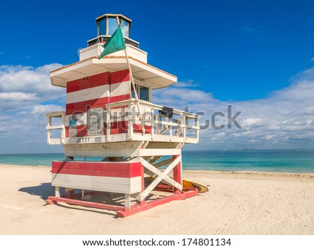 Lifeguard Hut in South Beach,Miami