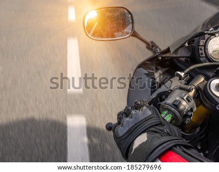 motorbike rides on the street