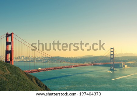 Panoramic view of Golden Gate brige in San Francisco