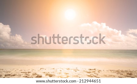 sunset on the beach. minimalist scene