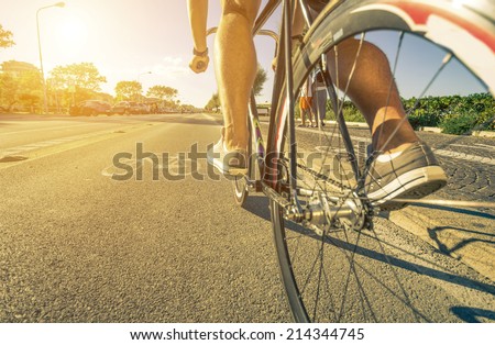 man cycling on the path