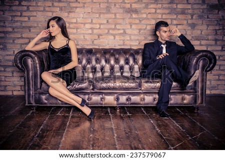 Couple with relationship problems - Two stylish lovers having couple problems