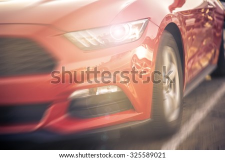 sport car driving on the freeway. concept about transportation, cars, and traffic jam
