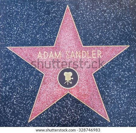 HOLLYWOOD,CA - OCTOBER 8,2015: Adam Sandler star on Hollywood Walk of Fame in Hollywood, California. This star is located on Hollywood Blvd. and is one of 2400 celebrity stars.