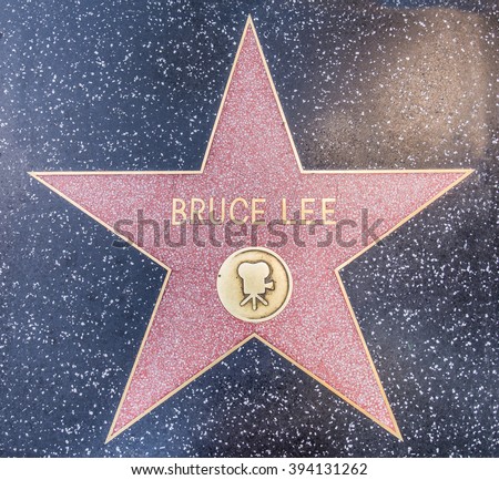 HOLLYWOOD - OCTOBER 8, 2016: Bruce Lees star on Hollywood Walk of Fame in Hollywood, California. This star is located on Hollywood Blvd. and is one of 2400 celebrity stars.