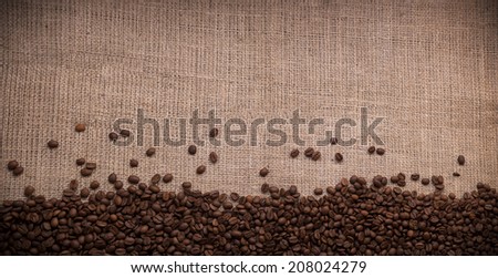 coffee beans on a coffee sack
