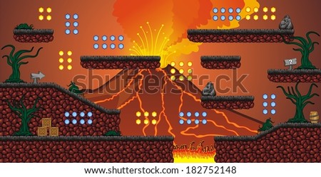 Tile set Platform for Game A set of vector game asset contains ground tiles and several items objects decorations used for creating mobile games Tile set Platform for Game A set of vector game asset contains ground tiles and several items objects decorations used for creating mobile games