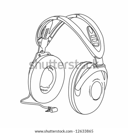 Headphones Vector Free on Vector Image Of Stereo Headphones  Earphones  With Plug   Stock Vector