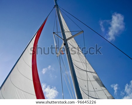 Set sails against a beautiful blue sky
