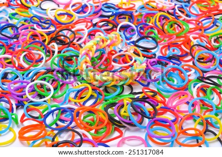 Colorful rubber band isolated on white