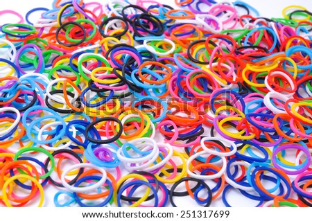 Colorful rubber band isolated on white.