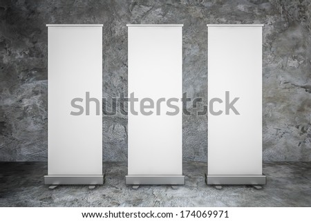Blank Roll up display,Poster showing,3 d rendered