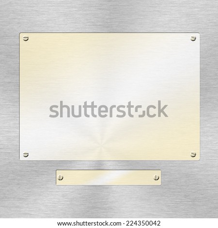 Stainless steel / Steel plate / Silver background / Gold background / Blank graphic area / Photo frame