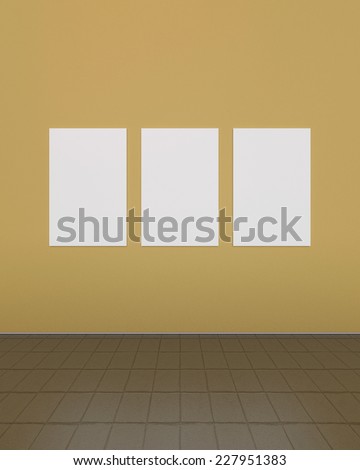 Blank poster on color wall/Gallery wall