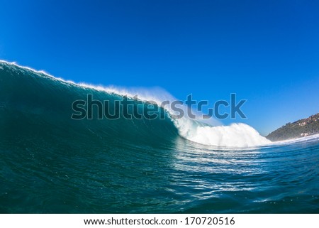 Wave Water Swim Angle Swimming perspective view angle  of large ocean wave rolling crashing forwards towards shallow reefs