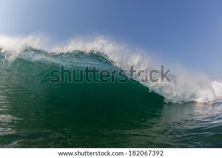 Wave Crashing Swimming Ocean wave lip crashing towards shallows with power energy of nature
