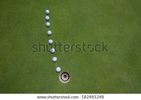 Golf Putting Green Balls Hole Golf putting green for practice balls tracking line to hole