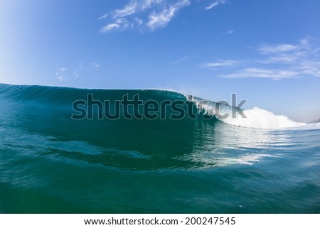 Wave Swimming Blue Crashing Water  Blue ocean sea wave swimming inside crashing hollow scenic power of nature