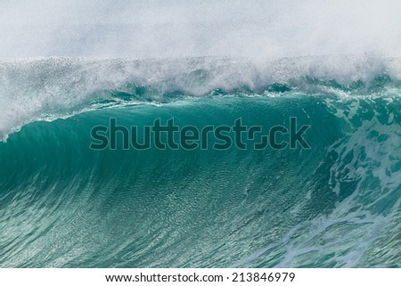Ocean Wave Closeup Crashing Ocean Wave crashing sea water energy power of nature close-up detail.