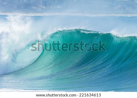 Ocean Wave Blue Water Ocean Wave blue swells crashing curling breaking sea water