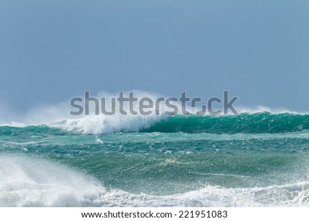 Ocean Storm Waves Offshore Ocean storm wave breaking offshore  crashing breaking water power