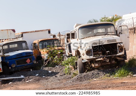 Trucks Scrapped Abandoned Trucks abandoned stripped scrapped bare broken destroyed car vehicles