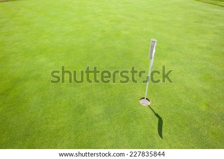 Golf Practice Putting Green Golf putting practice green with hole and flag-stick