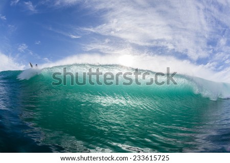 Wave Crashing Swimming Ocean Wave crashing breaking swimming view closeup natures power