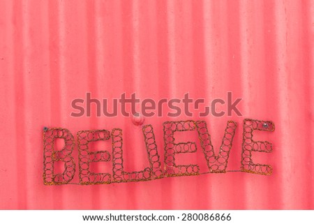 Believe Red Wording Decor Background\
Believe wording decor logo  abstract red  background