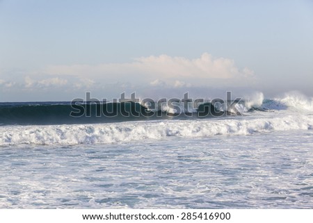 Wave Wall\
Ocean Wave wall crashing hollow blue water power beauty of nature