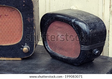 old radios, vintage image retro style