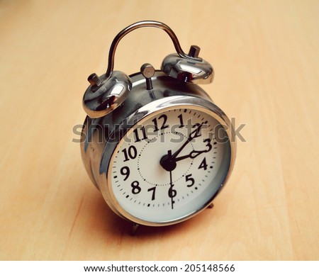 Old fashioned metallic alarm clock