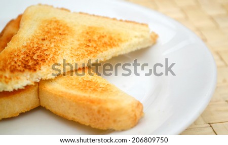Grilled toasts for breakfast