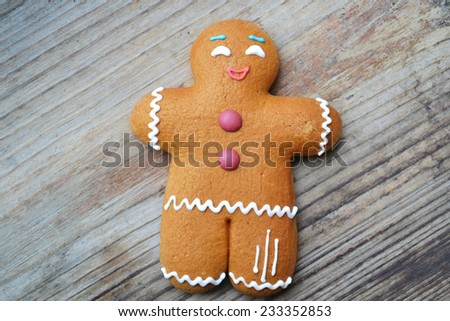 Christmas cookie man made of ginger bread