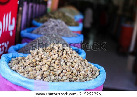 Various spices at the market Marrakech, Morocco